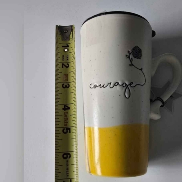NWT White and Yellow Courage Mug - Picture 4 of 6